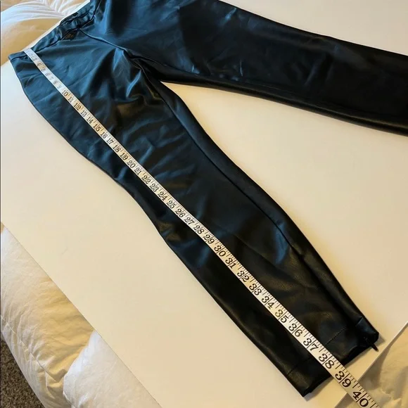 St. John faux leather pants, zipper at leg, black size S NWOT - Picture 7 of 14